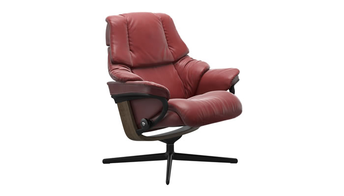 Stressless Reno with Cross Base in Cori Brick Red Leather